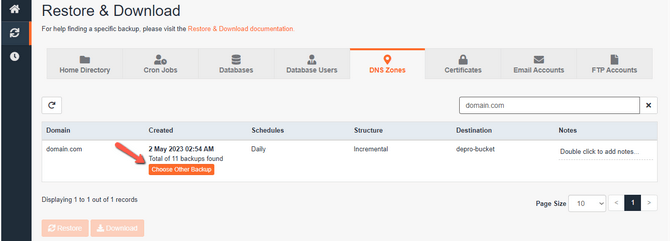 Select DNS Zone